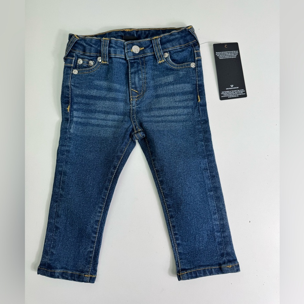 True Religion Kids Dark Blue Stretch Denim Jeans Sz 18 months boys NWT